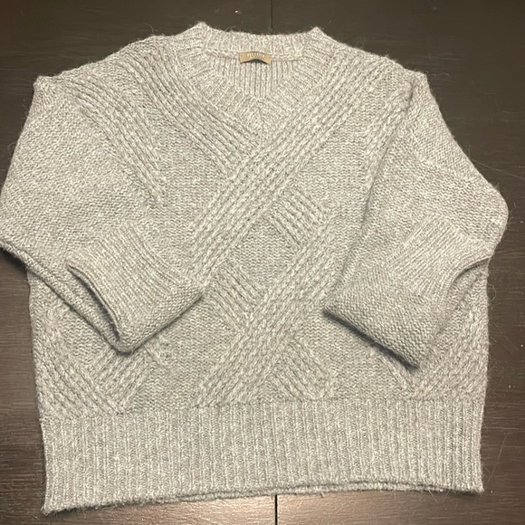 Peserico grey cable knit sweater
